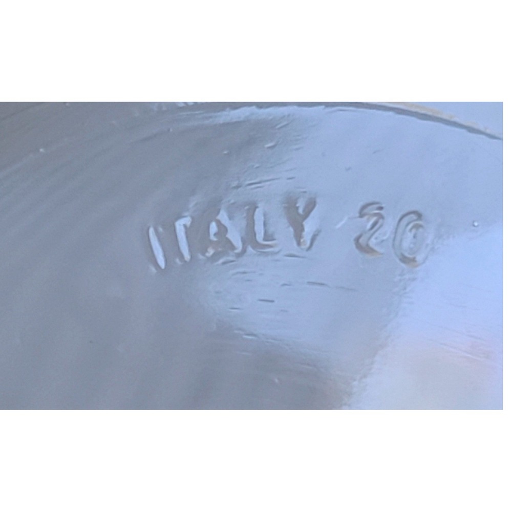 Vintage Made in Italy 1960's Clear Glass Ice Bucket Faceted Base Tab Handles - Picture 6 of 9